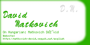 david matkovich business card